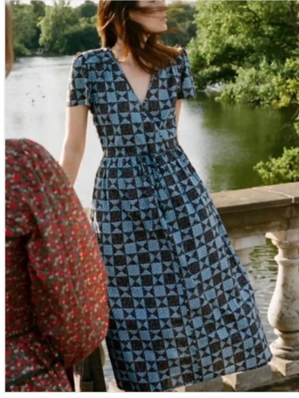 Christy Dawn The Dawn Dress in Star Quilt Slate, Size PS